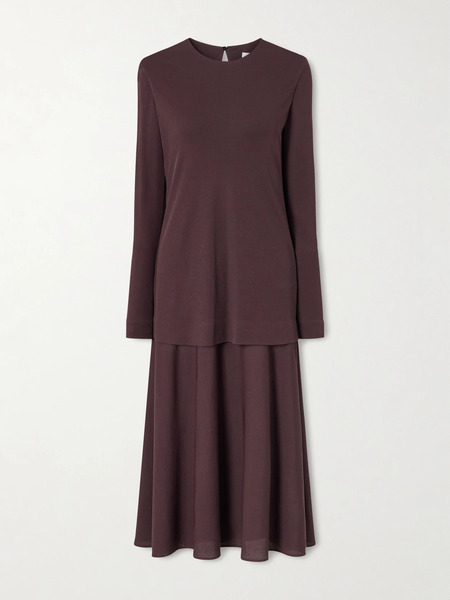  Jil Sander Jil Sander - Layered Jersey Maxi Dress - Brown 