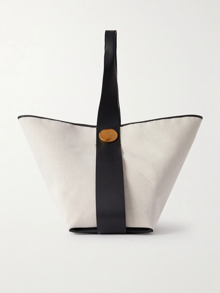  Jil Sander Jil Sander - Leather-trimmed Canvas Tote - Neutral 