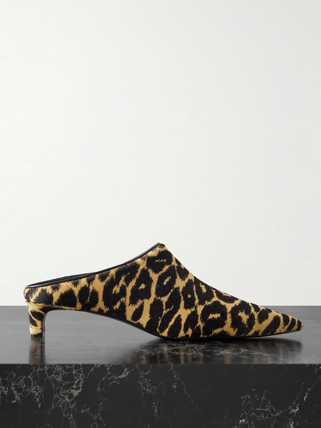  Jil Sander Jil Sander - Leopard-print Calf Hair Mules - Leopard Print 