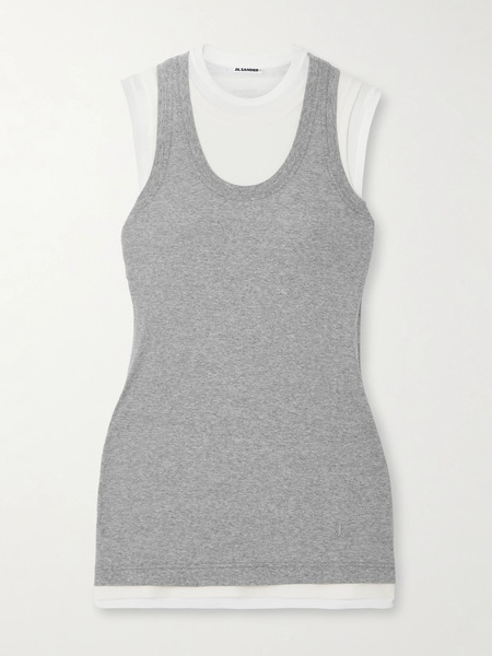  Jil Sander Jil Sander - Set Of Three Cotton-jersey Tanks - Gray 
