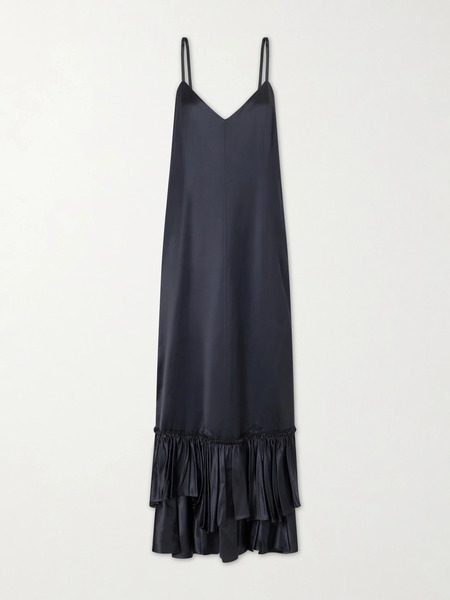  Jil Sander Jil Sander - Silk-blend Satin Maxi Dress - Black 