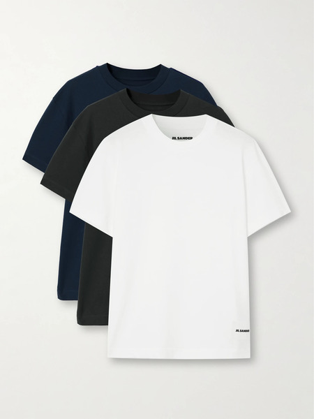  Jil Sander Jil Sander - Three-pack Appliquéd Cotton-jersey T-shirts - Multi 