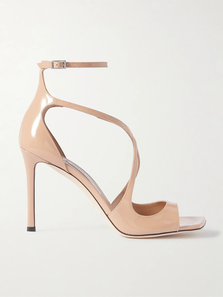  Jimmy Choo Jimmy Choo - Azia 95 Patent-leather Sandals - Beige 