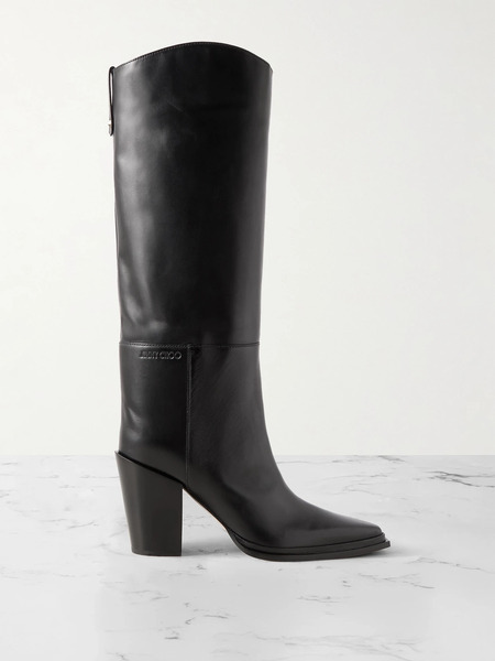  Jimmy Choo Jimmy Choo - Cece 80 Leather Knee Boots - Black 