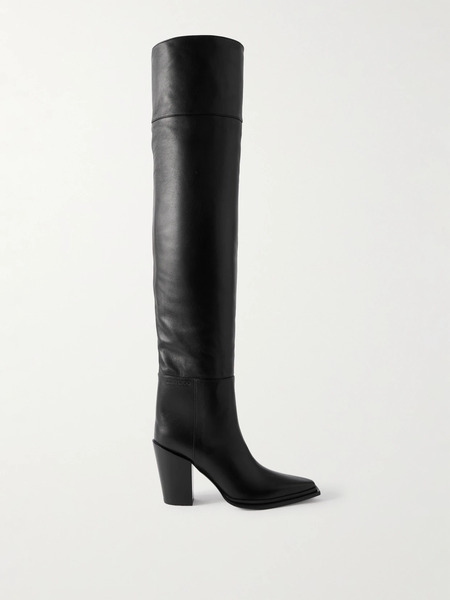 Jimmy Choo Jimmy Choo - Cece 80 Leather Over-the-knee Boots - Black 