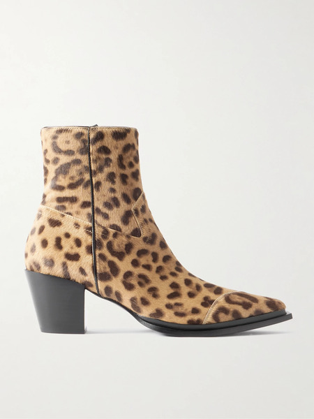  Jimmy Choo Jimmy Choo - Cece 60 Leopard-print Pony Hair Ankle Boots - Leopard Print 