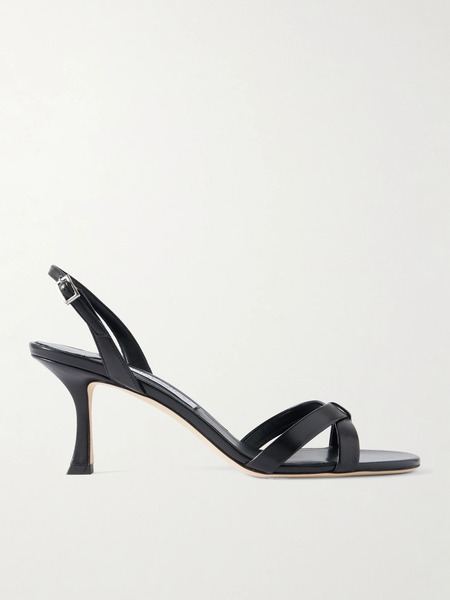  Jimmy Choo Jimmy Choo - Elsy 70 Leather Slingback Sandals - Black 
