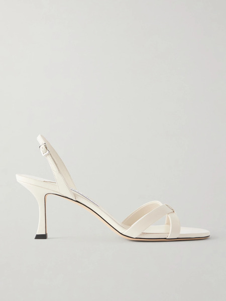  Jimmy Choo Jimmy Choo - Elsy 70 Leather Slingback Sandals - Ivory 