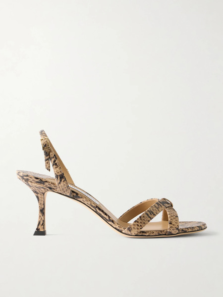  Jimmy Choo Jimmy Choo - Elsy 70 Snake-effect Leather Sandals - Snake Print 