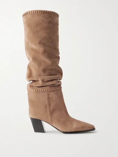  Jimmy Choo Jimmy Choo - Hart Stitch 60 Suede Knee Boots - Tan 