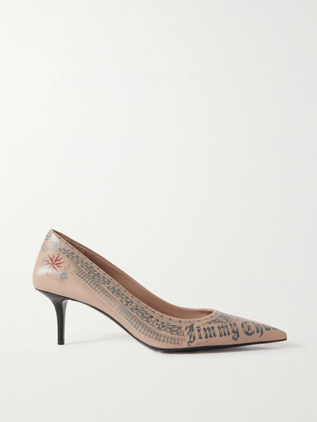  Jimmy Choo Jimmy Choo - + Jean Paul Gaultier 60 Printed Leather Pumps - Beige 
