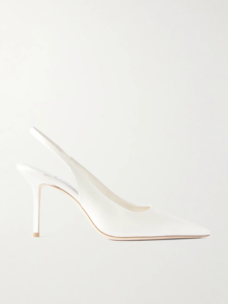  Jimmy Choo Jimmy Choo - Love 85 Satin Slingback Pumps - Ivory 