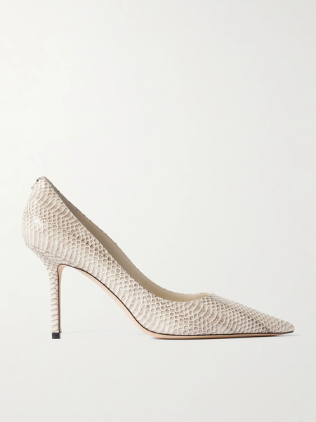  Jimmy Choo Jimmy Choo - Love 85 Snake-effect Leather Pumps - Snake Print 