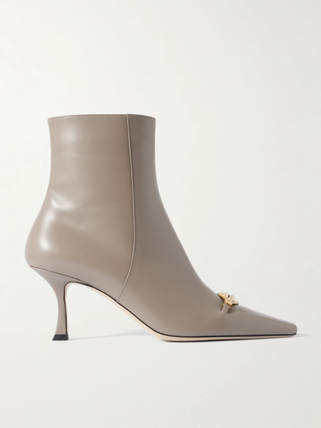  Jimmy Choo Jimmy Choo - Ryker 70 Embellished Leather Ankle Boots - Neutral 