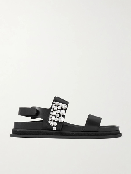  Jimmy Choo Jimmy Choo - Verity Crystal-embellished Leather Sandals - Black 