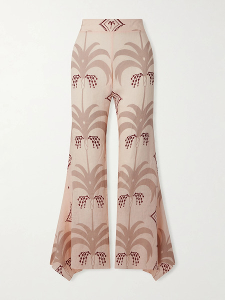  Johanna Ortiz Johanna Ortiz - Femininity Dramatic Printed Linen Pants - Ecru 