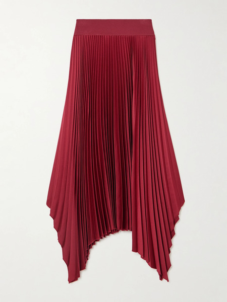  Joseph Joseph - Ade Asymmetric Recycled Plissé-crepe Midi Skirt - Red 