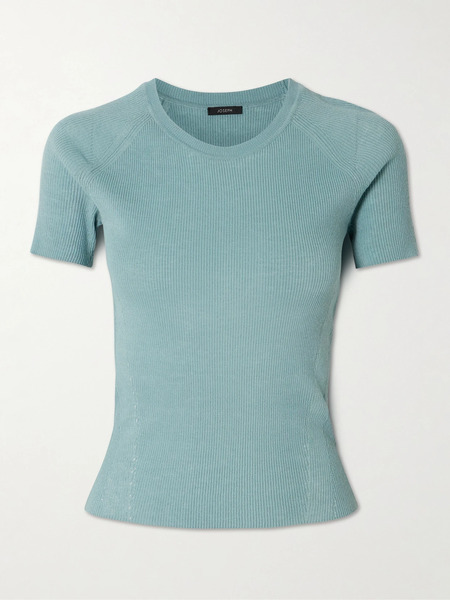  Joseph Joseph - Belarb Ribbed Tencel™ Lyocell-blend T-shirt - Light Blue 