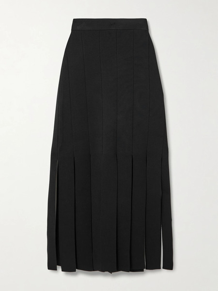 Joseph Joseph - Lagny Fringed Knitted Midi Skirt - Black 