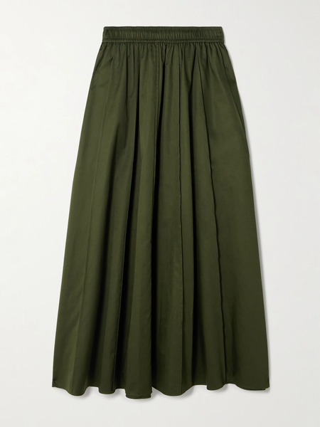  Joseph Joseph - Manar Pleated Cotton-sateen Midi Skirt - Green 