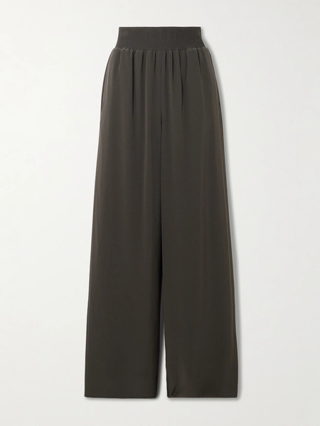  Joseph Joseph - Nour Crepe Wide-leg Pants - Dark Brown 