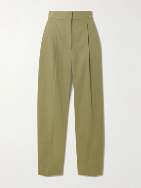  Joseph Joseph - Paver Pleated Cotton Tapered Pants - Green 
