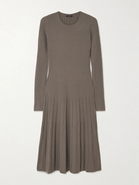  Joseph Joseph - Ribbed Merino Wool Midi Dress - Mushroom 