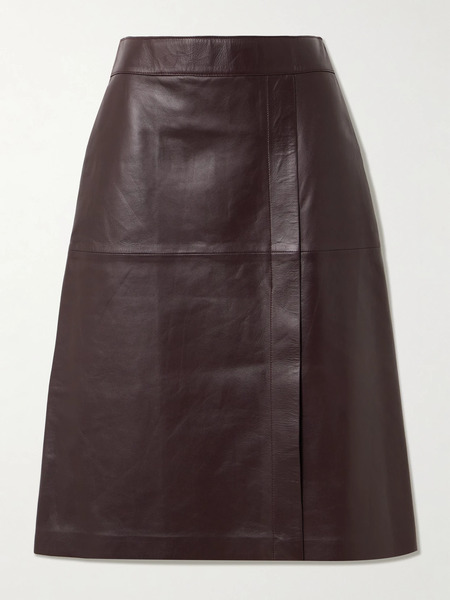  Joseph Joseph - Sevres Paneled Leather Skirt - Plum 