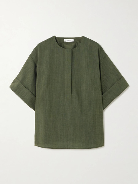  Joseph Joseph - Yani Wool-twill Blouse - Army Green 