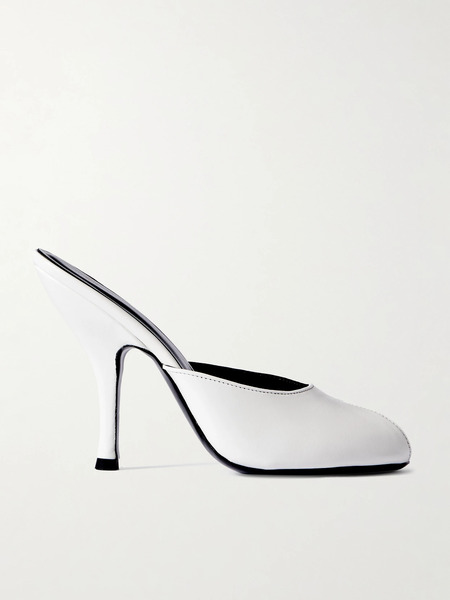  Jude Jude - Date Cutout Leather Mules - White 
