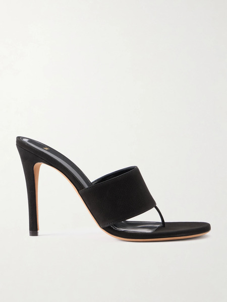  Jude Jude - Snug Suede Thong Sandals - Black 