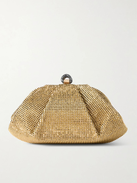  Judith Leiber Couture Judith Leiber Couture - Gemma Crystal-embellished Satin Clutch - Gold 