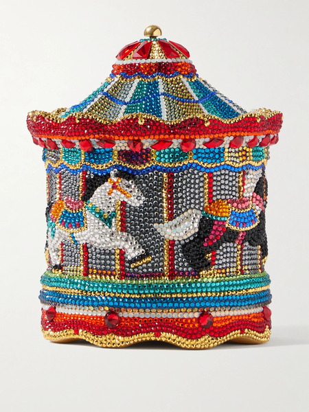  Judith Leiber Couture Judith Leiber Couture - Jane's Carousel Crystal-embellished Gold-tone Clutch - Red 