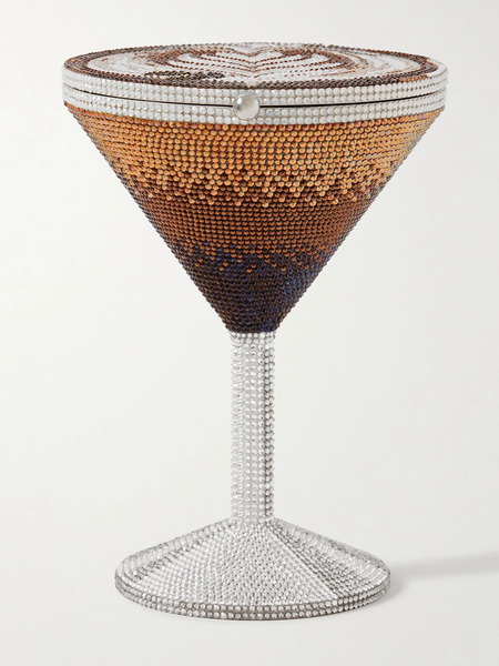  Judith Leiber Couture Judith Leiber Couture - Martini Espresso Crystal-embellished Silver-tone Clutch - Multi 