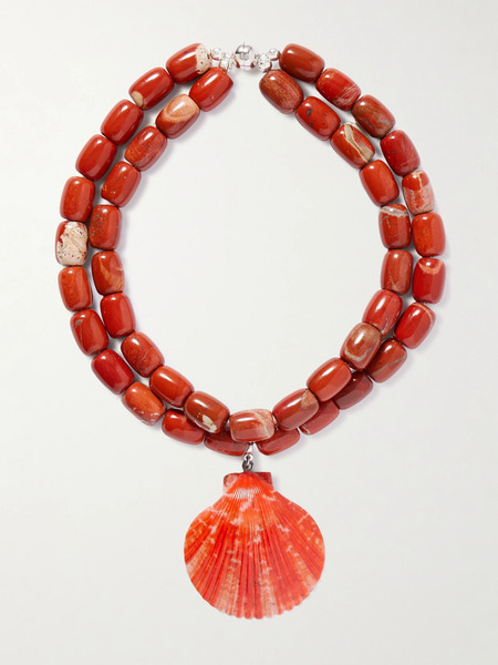  Julietta Julietta - Luma Silver-tone, Jasper, Resin And Shell Necklace - Red 