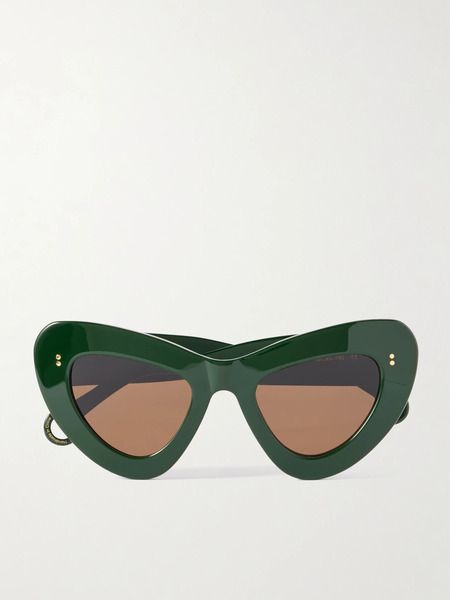  Jw Anderson Jw Anderson - Butterfly Cat-eye Acetate Sunglasses - Green 