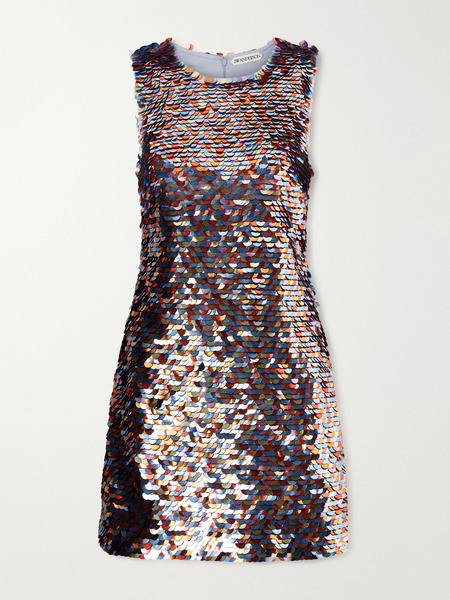  Jw Anderson Jw Anderson - Embellished Sequined Tulle Mini Dress - Multi 