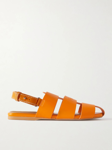  Jw Anderson Jw Anderson - Fisherman Embossed Leather Sandals - Orange 