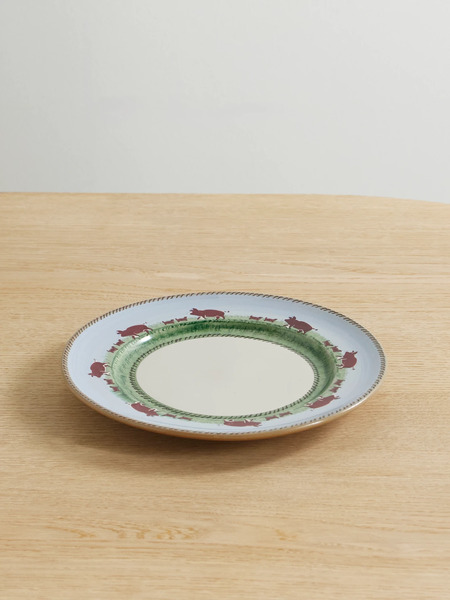  Jw Anderson Jw Anderson - + Nicholas Mosse Painted Ceramic Plate - Light Blue 