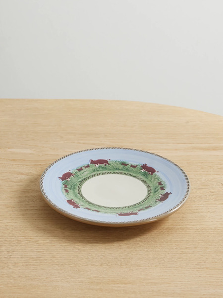  Jw Anderson Jw Anderson - + Nicholas Mosse Painted Ceramic Plate - Light Blue 