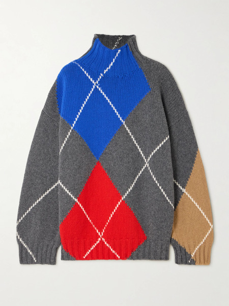  Jw Anderson Jw Anderson - + Pringle Argyle Wool Turtleneck Sweater - Multi 