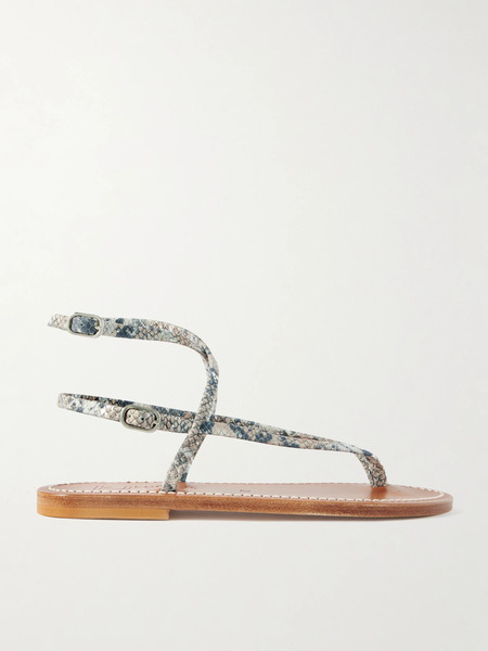  K Jacques St Tropez K Jacques St Tropez - Abako Snake-effect Leather Sandals - Snake Print 