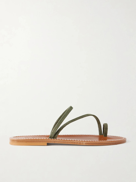  K Jacques St Tropez K Jacques St Tropez - Actium Snake-effect Leather Sandals - Army Green 