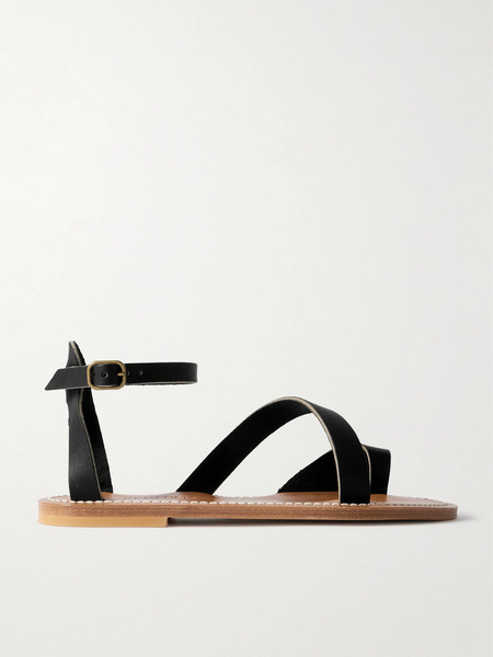  K Jacques St Tropez K Jacques St Tropez - Anaelle Leather Sandals - Black 