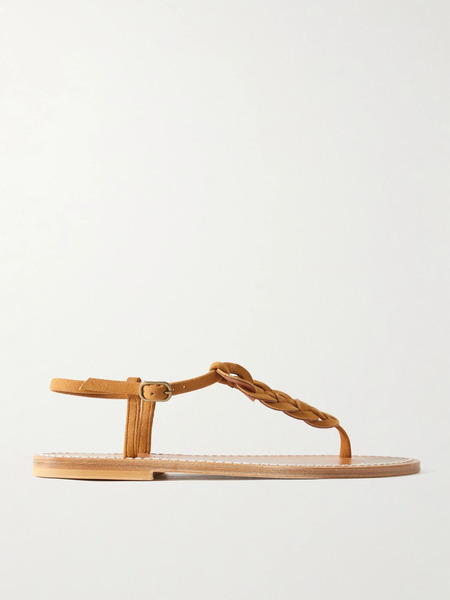  K Jacques St Tropez K Jacques St Tropez - Lemovis Woven Suede Sandals - Tan 