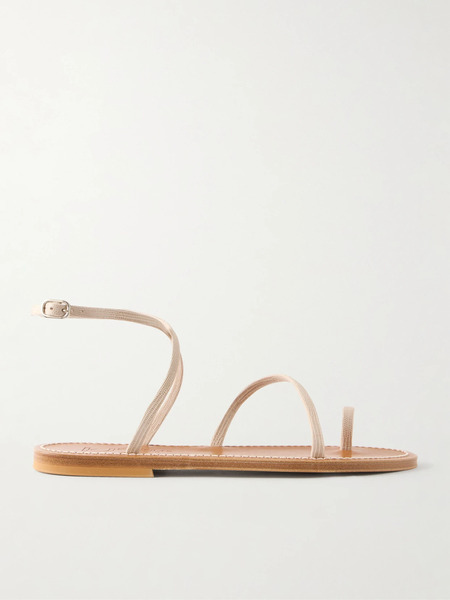 K Jacques St Tropez K Jacques St Tropez - Loki Leather Thong Sandals - Beige 