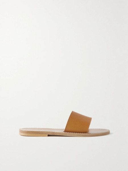  K Jacques St Tropez K Jacques St Tropez - + Net Sustain Anacapri Leather Slides - Tan 