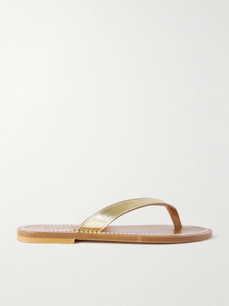  K Jacques St Tropez K Jacques St Tropez - Torino Metallic Leather Sandals - Gold 