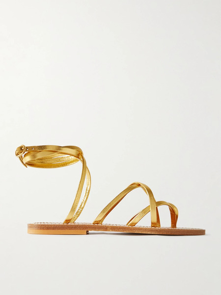  K Jacques St Tropez K Jacques St Tropez - Zenobie Metallic Leather Sandals - Gold 