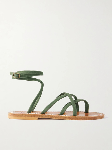  K Jacques St Tropez K Jacques St Tropez - Zenobie Suede Sandals - Dark Green 